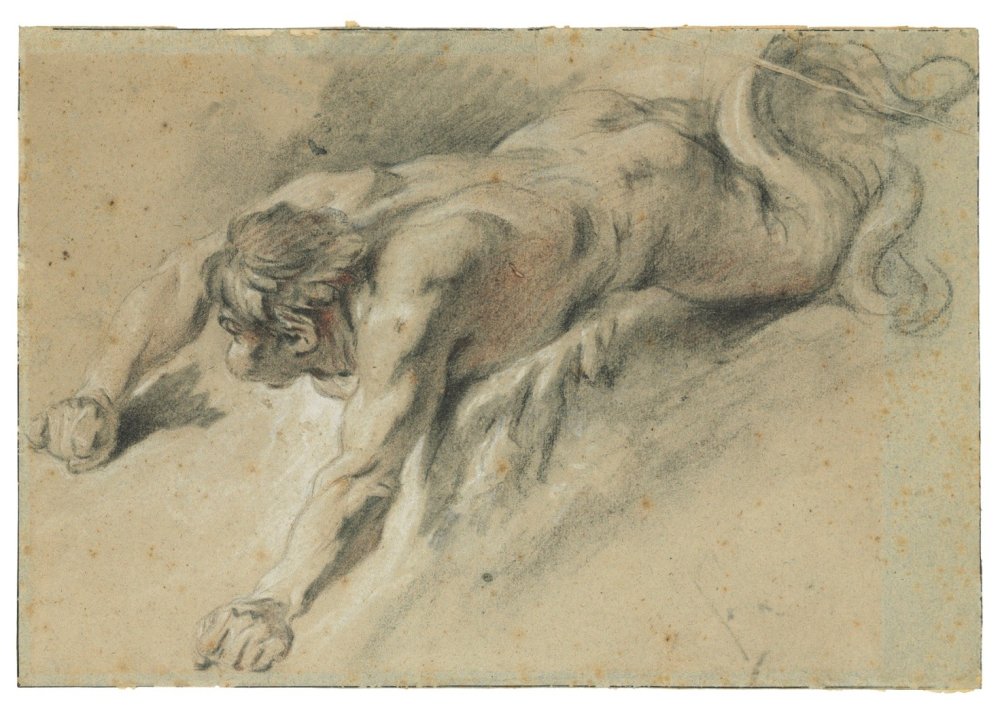 Preparatory Study of a Wind Spirit for Juno Asking Aeolus to Release the Winds
