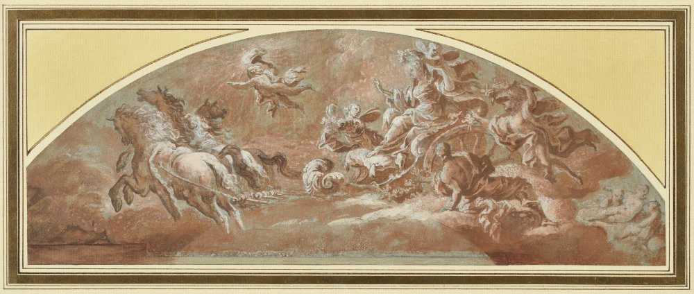 Aurora Crowned upon Her Chariot Bringing Forth the Day, Borne Along by&nbsp;(…)