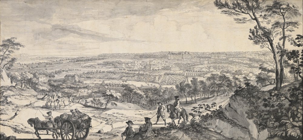 Vue du village et du château de Meudon