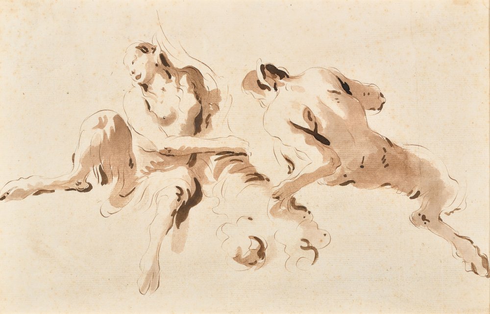 Faunas holding a cornucopia