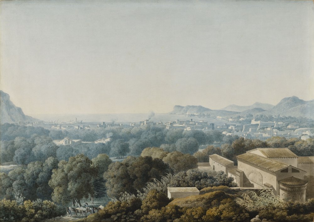 Vue du théâtre panoramique de Taormine (Sicile)