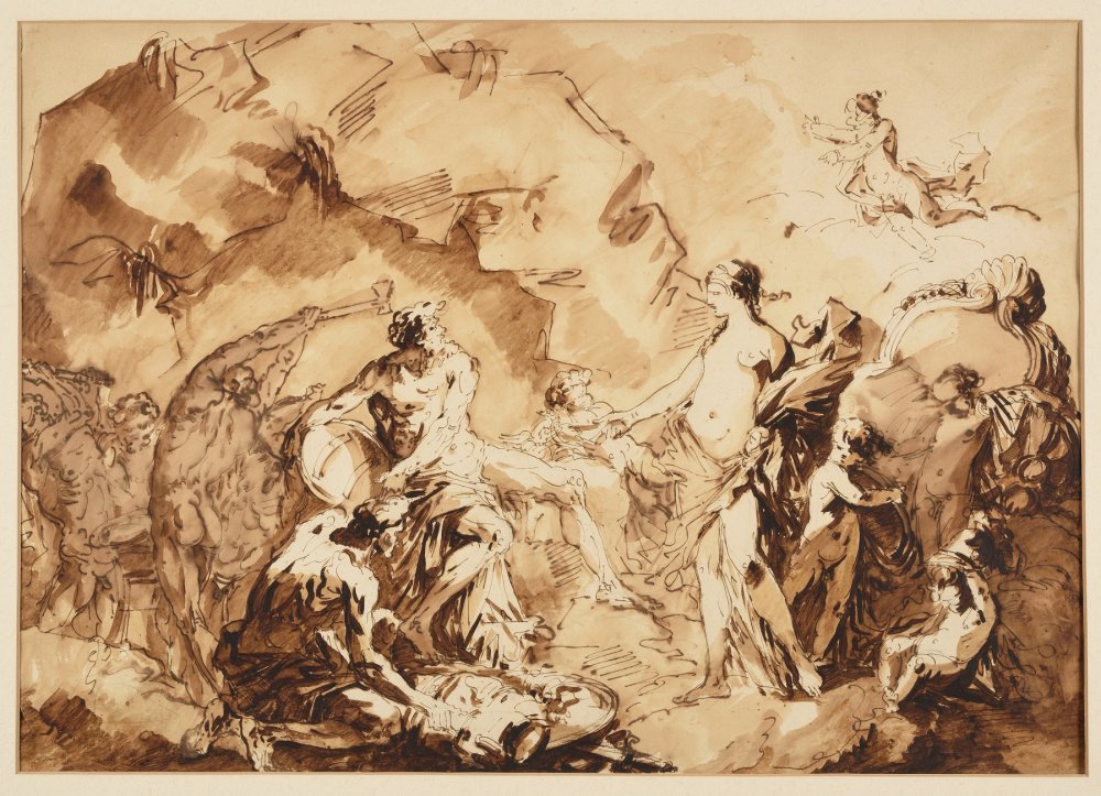 Venus Requesting Arms from Vulcan for Aeneas; The Resurrection of Lazarus