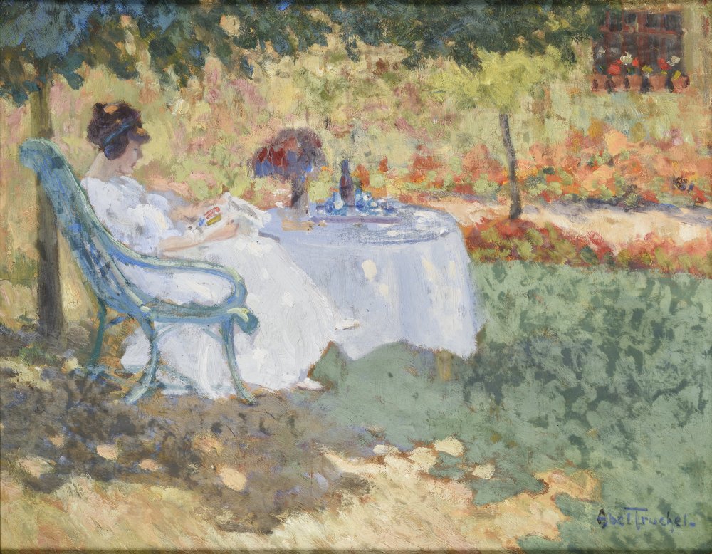 Woman Reading in a Garden