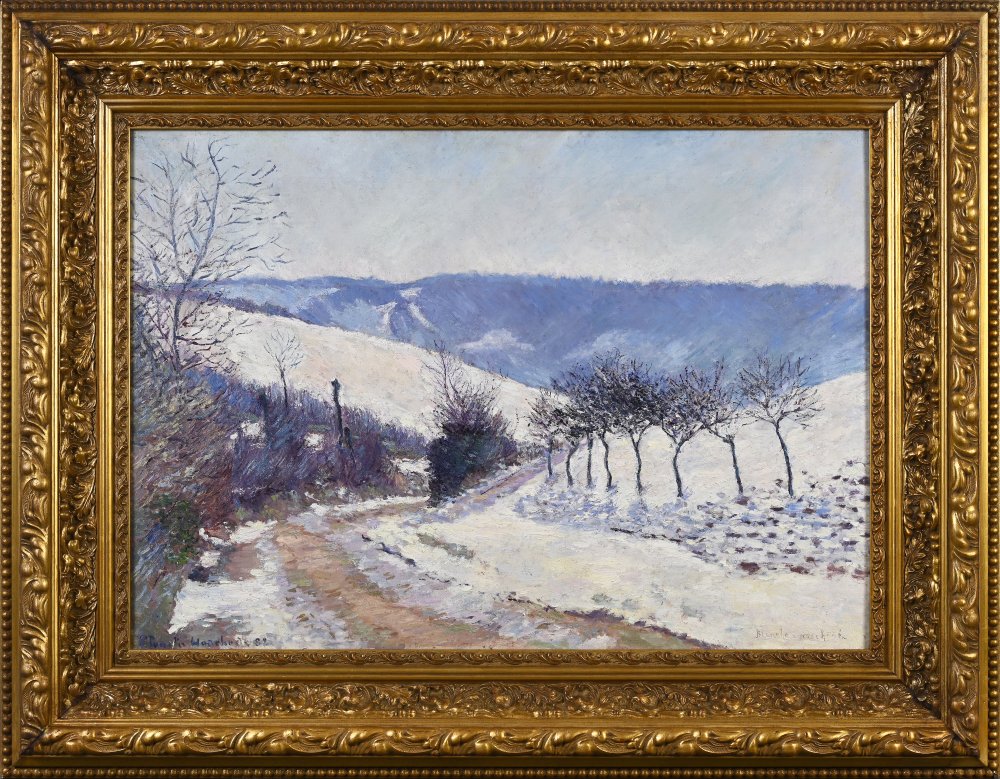Snowy Country Road, Le Val near Giverny