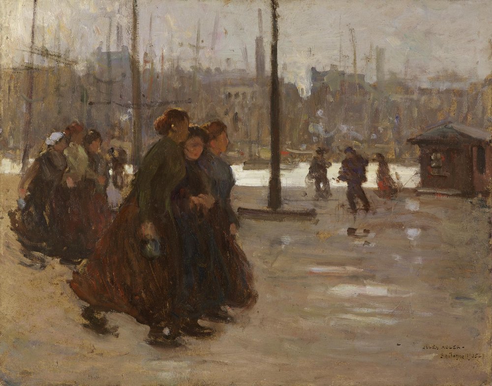 « Les femmes de marins sur les quais dans le port de Boulogne-sur mer »