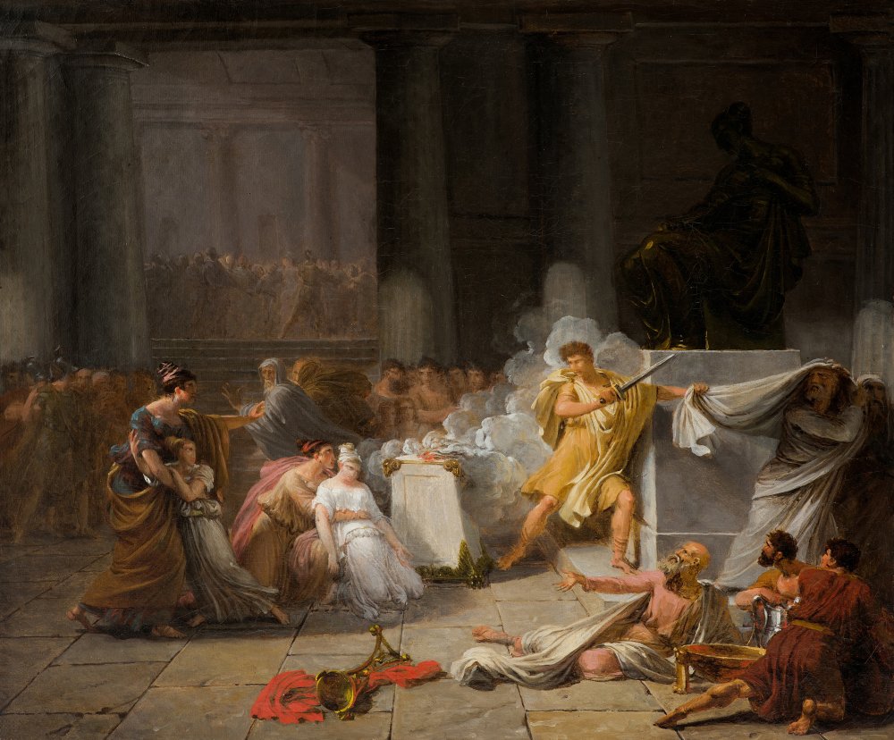 Le sacrifice d’une vestale dans un temple