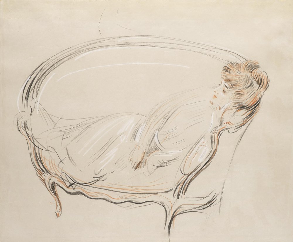 « Madame Chéruit allongée dans son sofa »