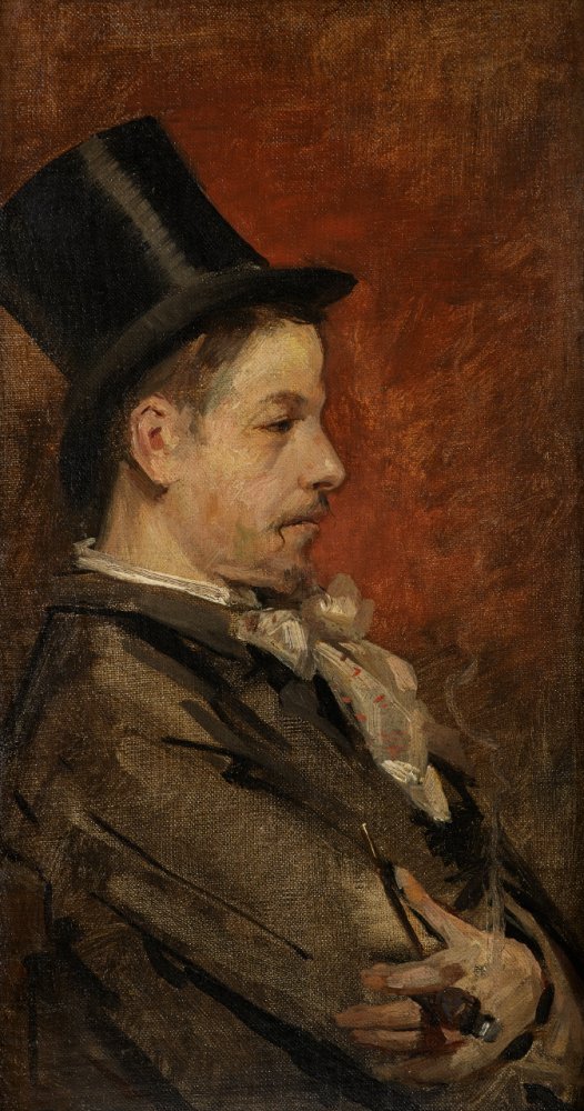 « Portrait d’homme au haut-de-forme de profil »