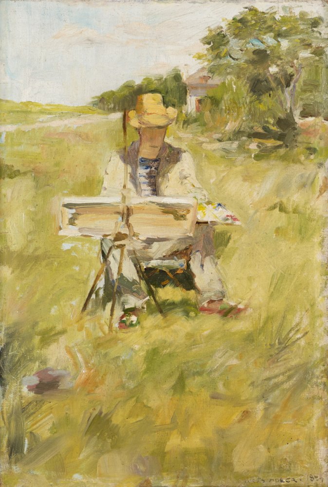 Portrait du peintre Clément Hyacinthe Brun à son chevalet