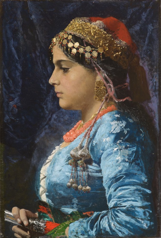 Portrait d’une femme orientale de profil gauche