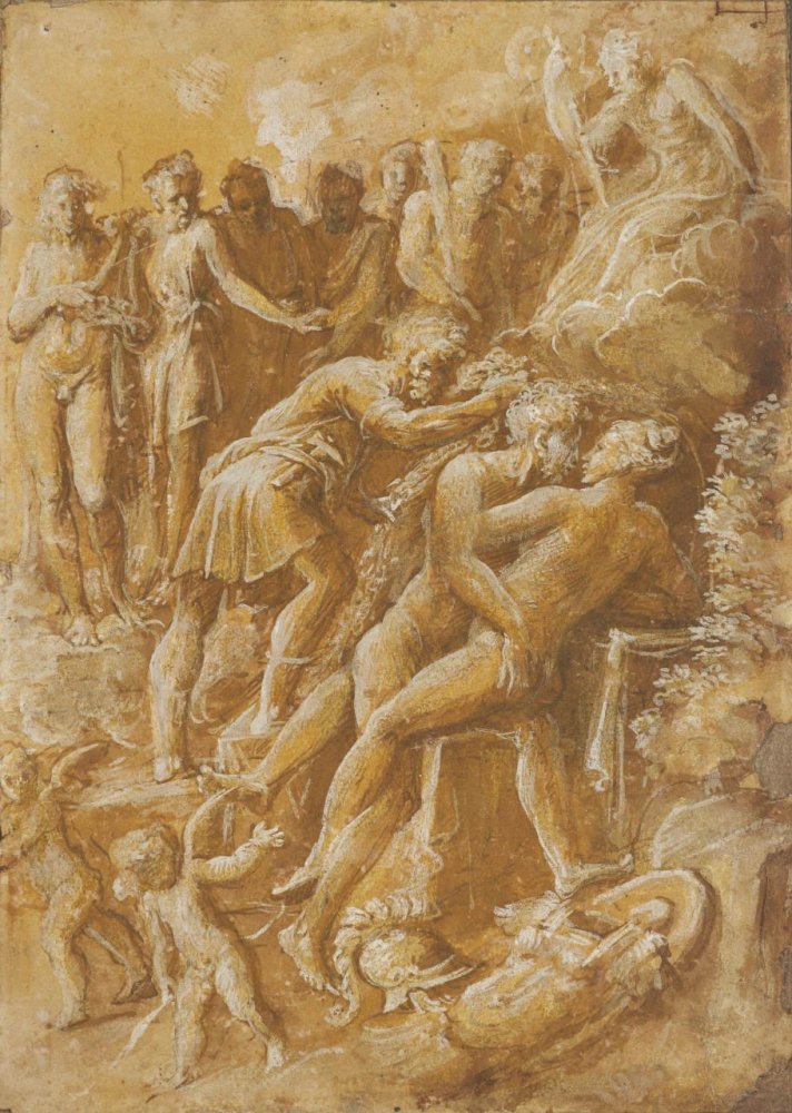 Mars and Venus surprised by Vulcan and the Gods of Olympus
