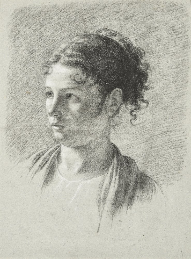 Portrait de jeune femme de profil gauche
