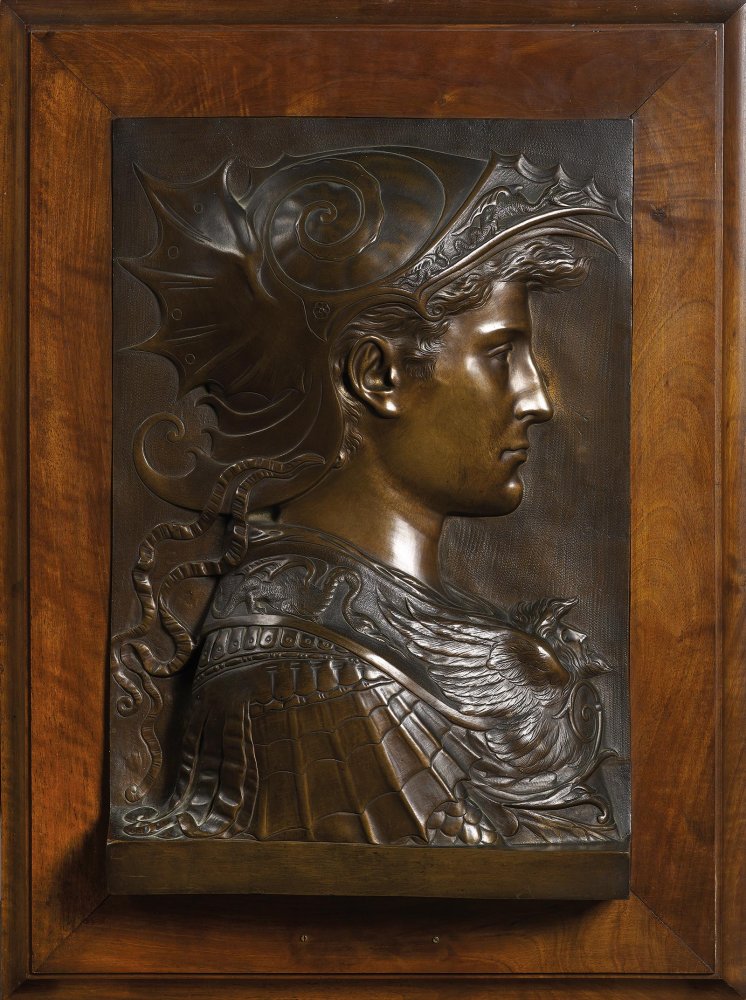PROFILE OF A MAN IN ANTIQUE STYLE ARMOR (PERSEUS OR ALEXANDER THE GREAT?)