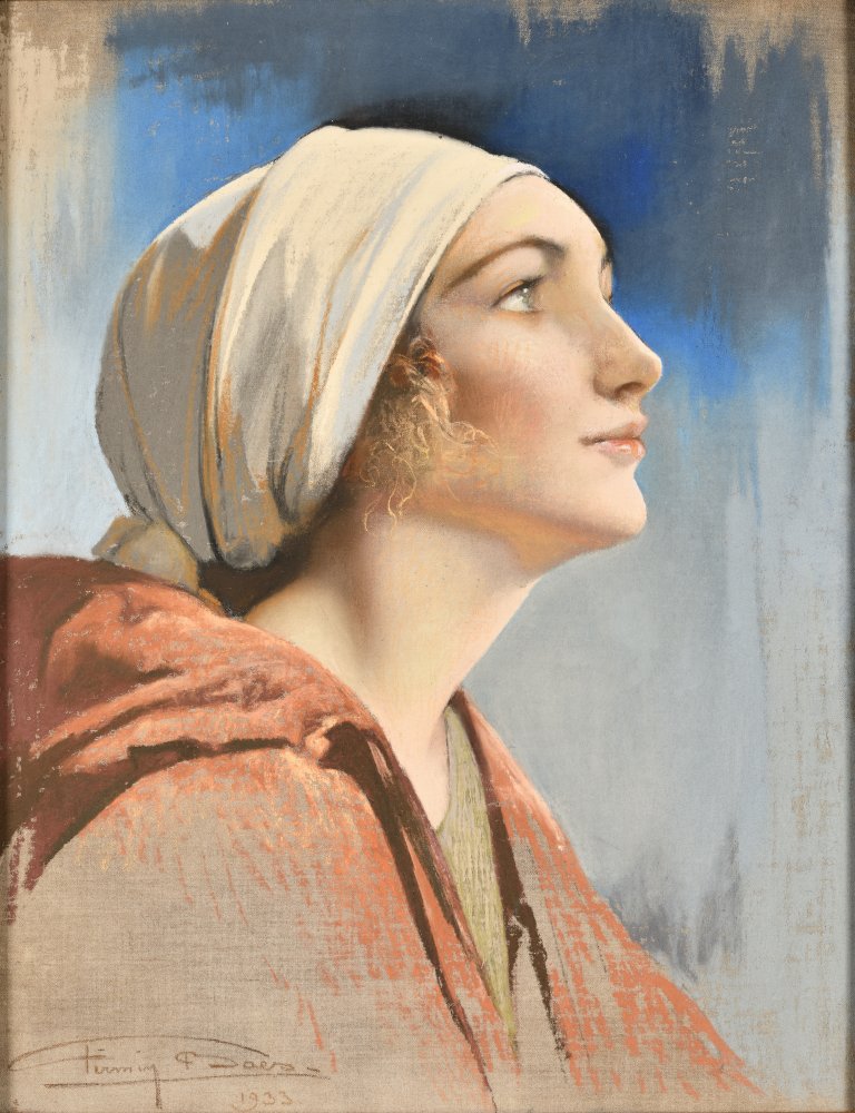 Paysanne au turban vue de profil