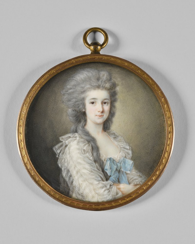 Portrait of a Woman in a Fine Transparent Muslin Dress with Ruffle and a&nbsp;(…)