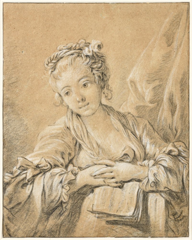 Jeune femme tenant une partition