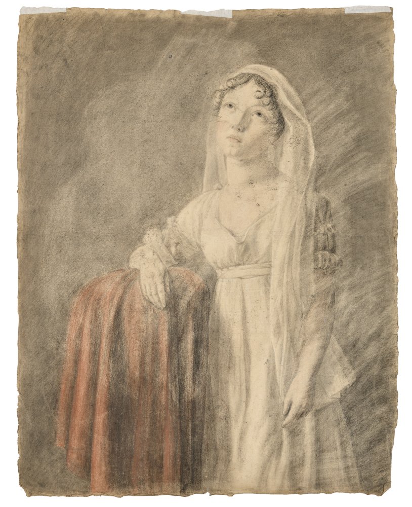 Portrait de jeune femme de profil gauche