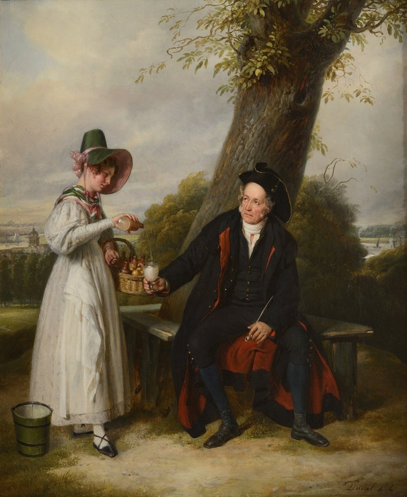 Invalide de la Marine anglaise recevant du ginger beer dans le parc de Greenwich