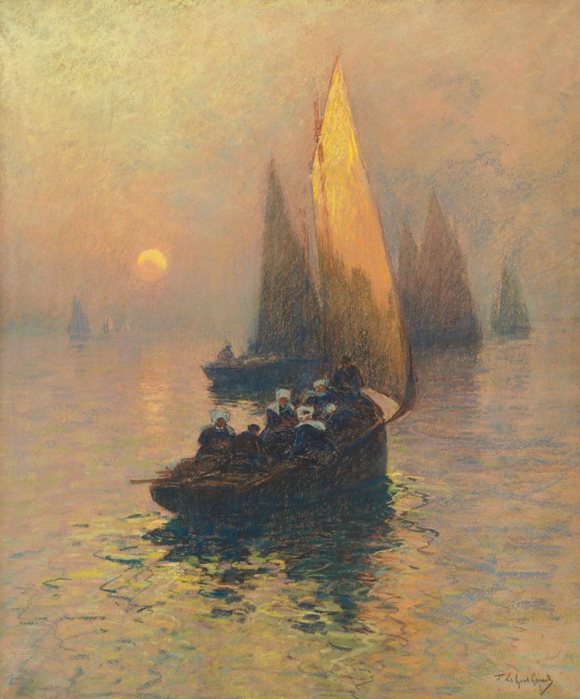 Breton Women Returning from Work at the Fish Factory on the Isle of Sein