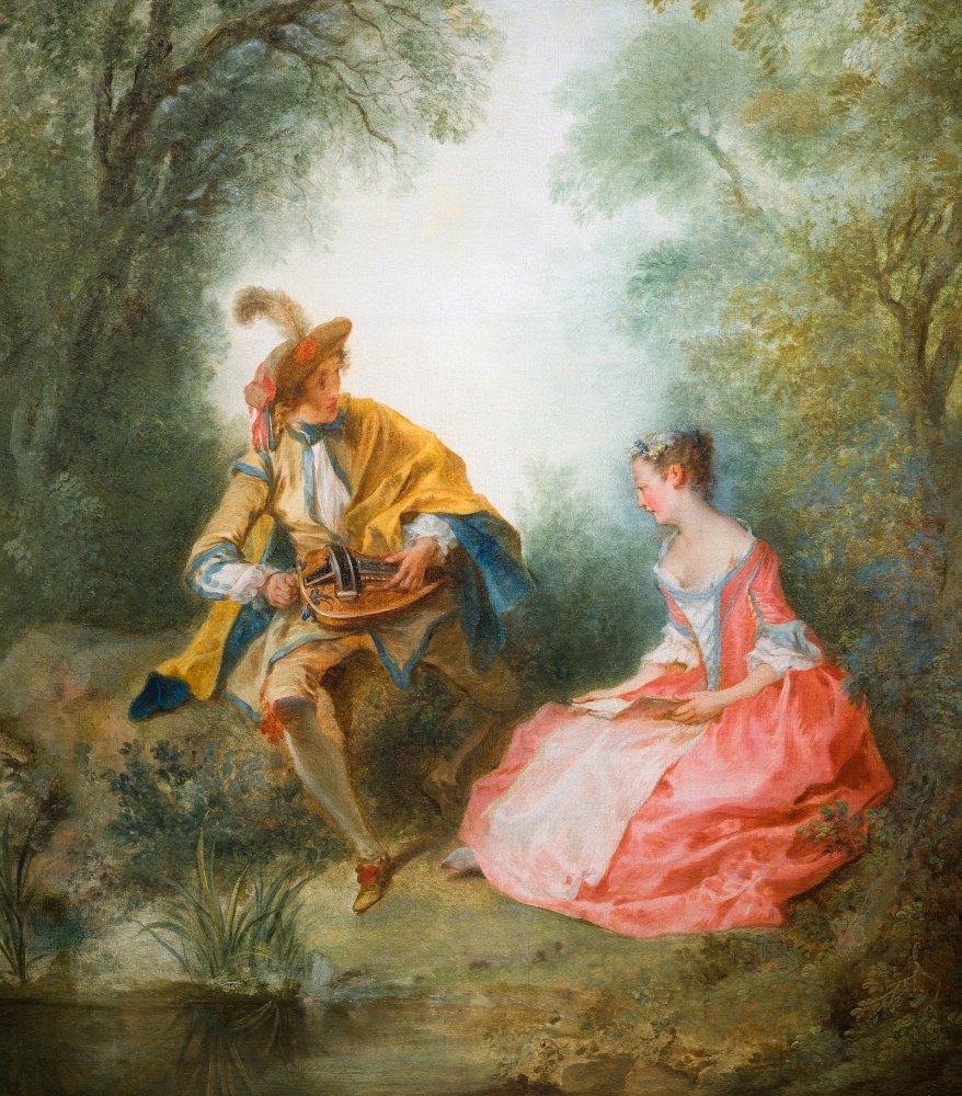 The Hurdy-Gurdy Player in Gallant Company in a Park